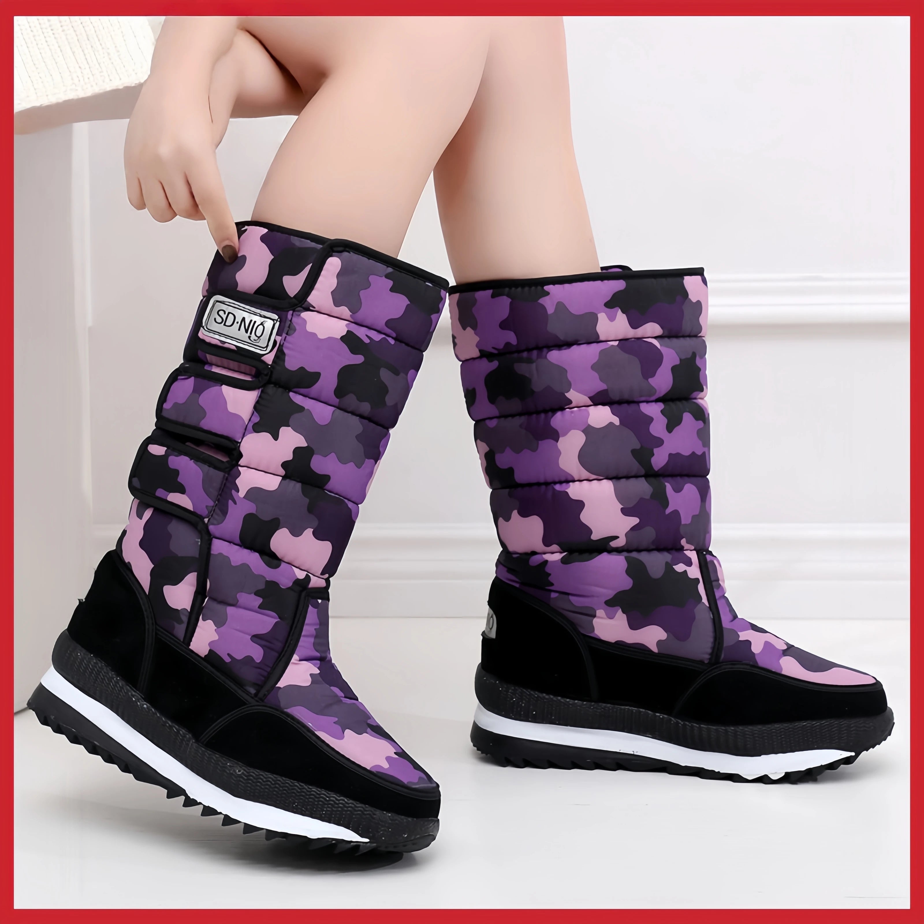 Men's Fashionable Winter Snow Boots with Thick Plush, Waterproof, Anti slip and Warm Functions, Comfortable and Versatile