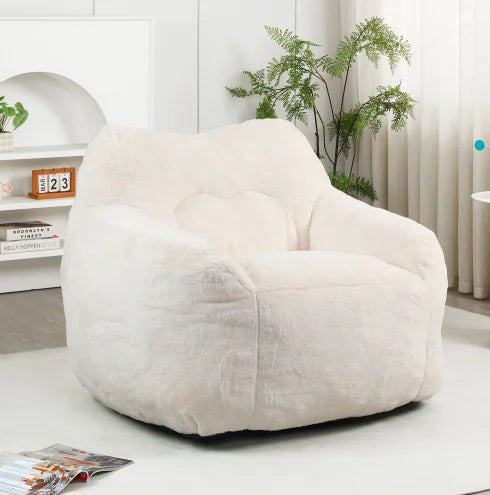 Modern Style Home Furniture Customizable Lazy Bean Bag Sofa with Space-Saving Backrest Soft Foam Filled for Bedroom Use
