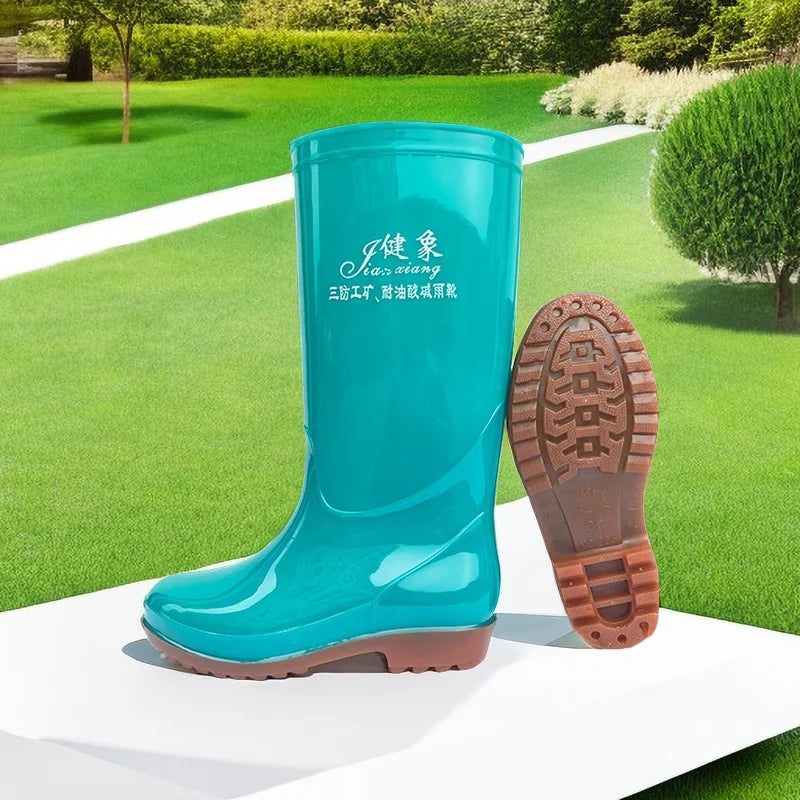 Women's Mid Tube Rain Shoes Labor protection Water Shoes, Rubber Shoes, Waterproof and Anti Fouling Rain Boots