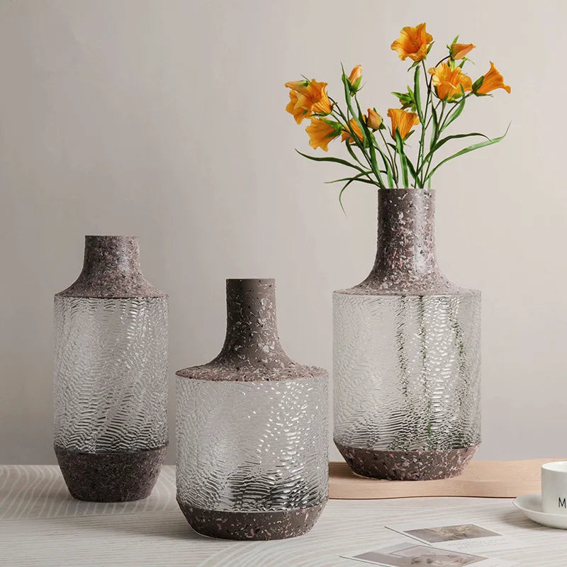 Small Unique Mini Modern Design Handmade Crystal Flower Vase Floral Glass Vase Square Pattern for Wedding Home Tabletop Artistic