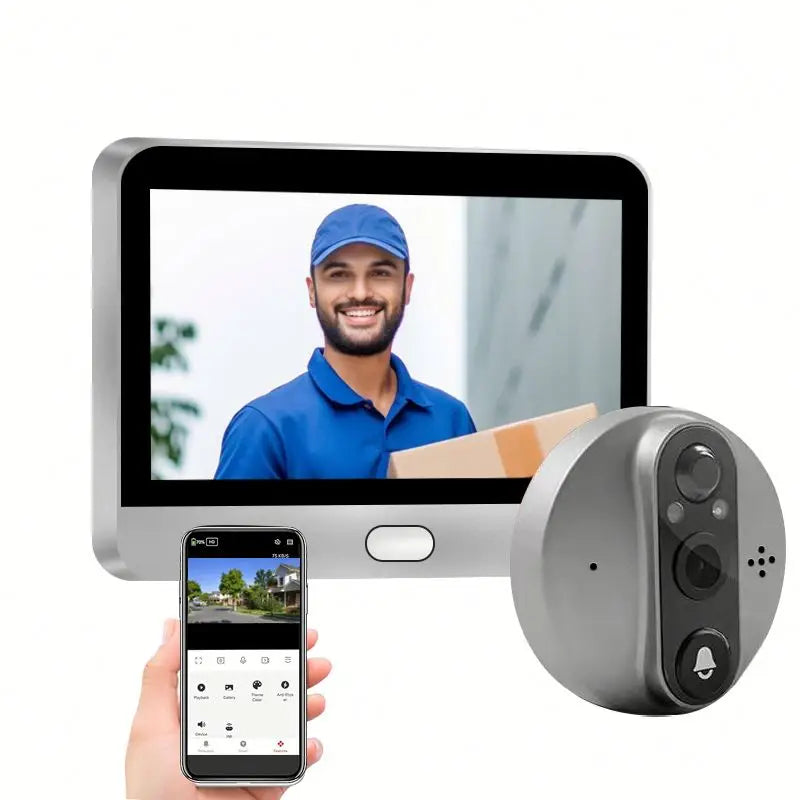 Mini Smart Life App 3MP Wide View Angle 2.4Ghz Wifi Magic Door Peephole Eye Camera Digital Door Viewer Doorbell