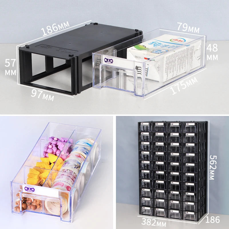 Tengzhengyue 40 Grid Combination Type Plastic Component Box Drawer Type Small Parts and Accessories Classified Storage