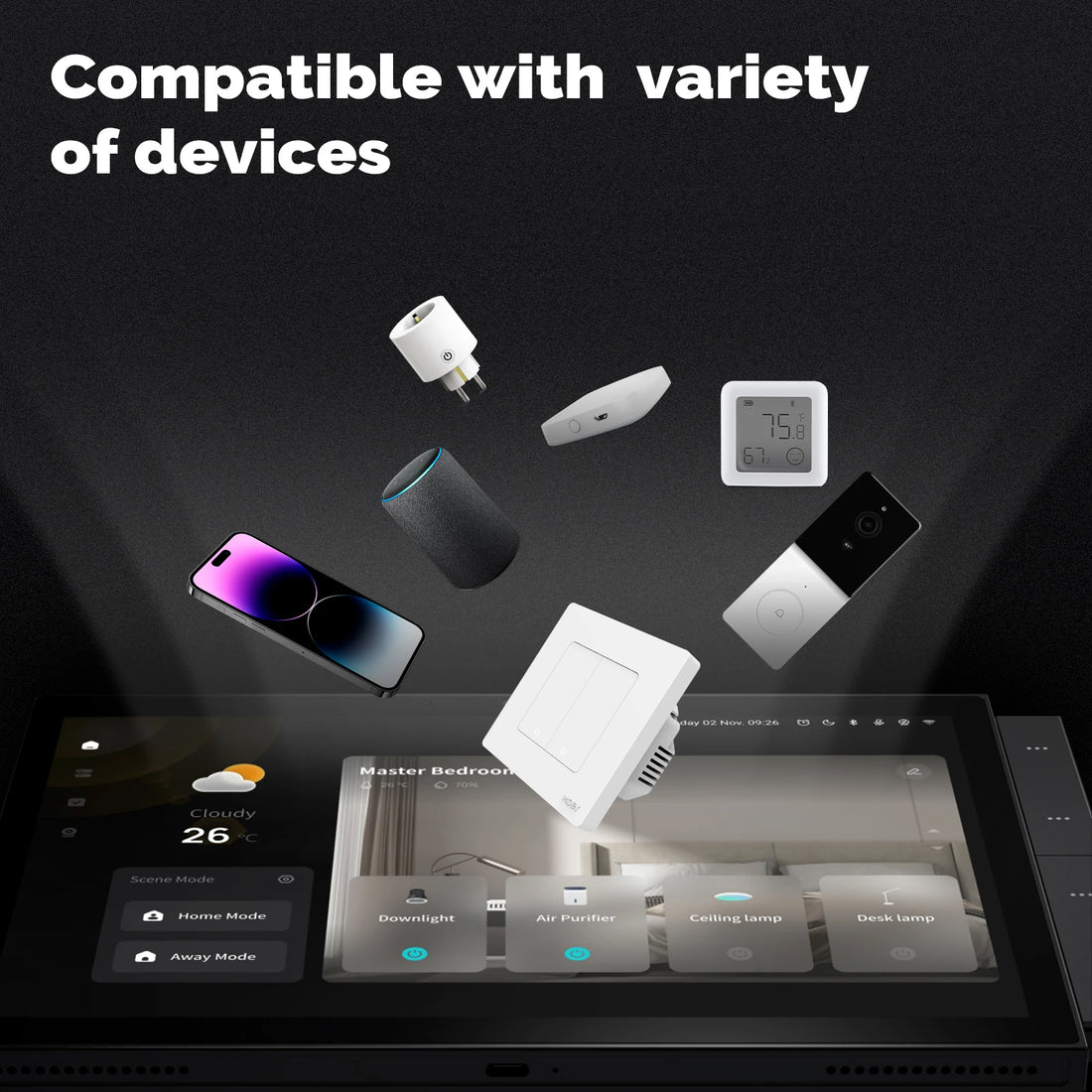 Tuya Smart Home Devices 10 Inch Multi-functional Touch Screen Control Panel Central Controller for Intelligent Scenes Switch