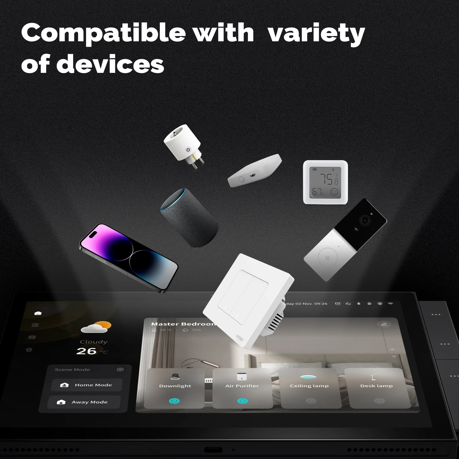 Tuya Smart Home Devices 10 Inch Multi-functional Touch Screen Control Panel Central Controller for Intelligent Scenes Switch