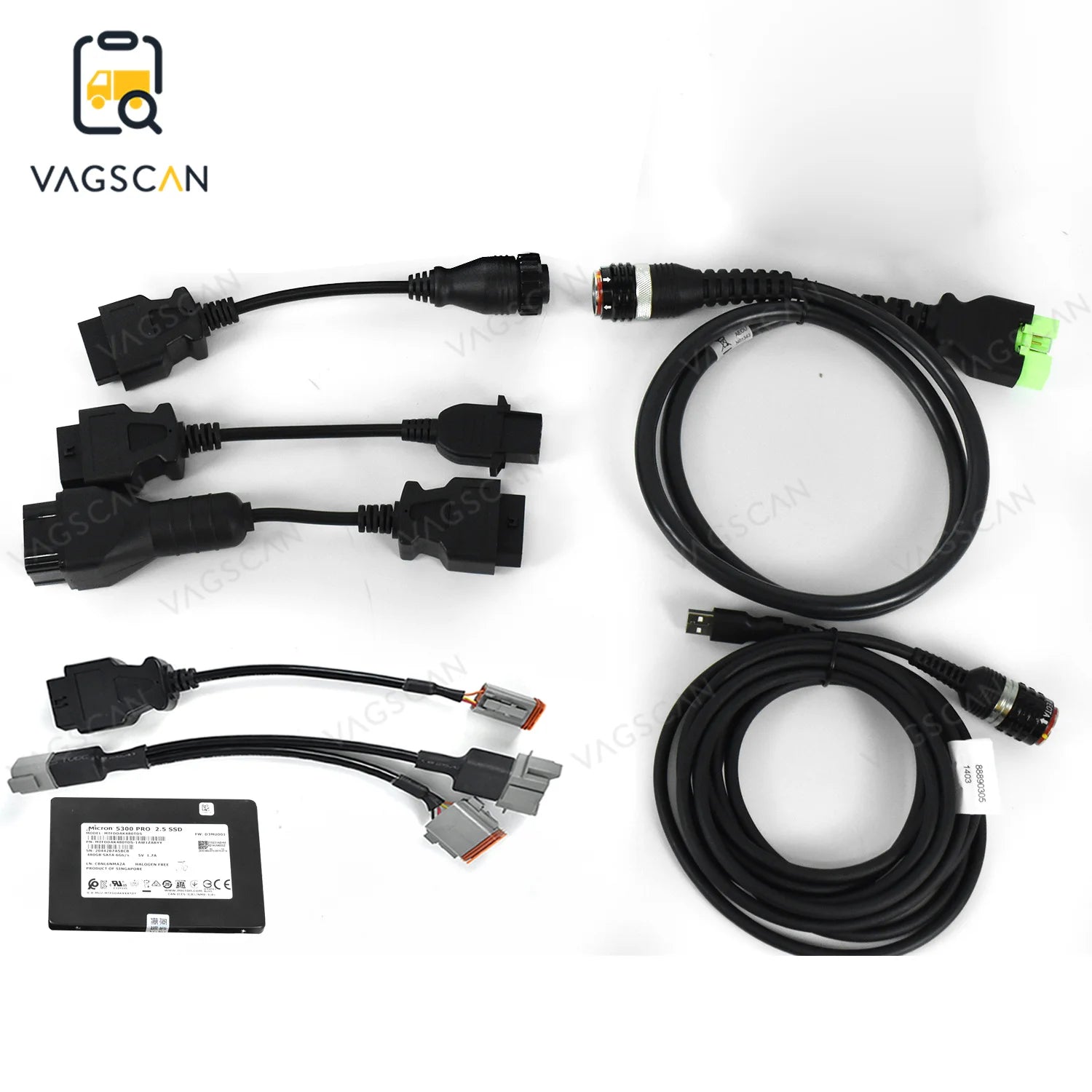 For Renault/UD/Mack/V Olvo Truck Diagnosis for Vocom Vodia 5 88890300 Tech Construction Excavator +CFC2 Laptop Diagnostic