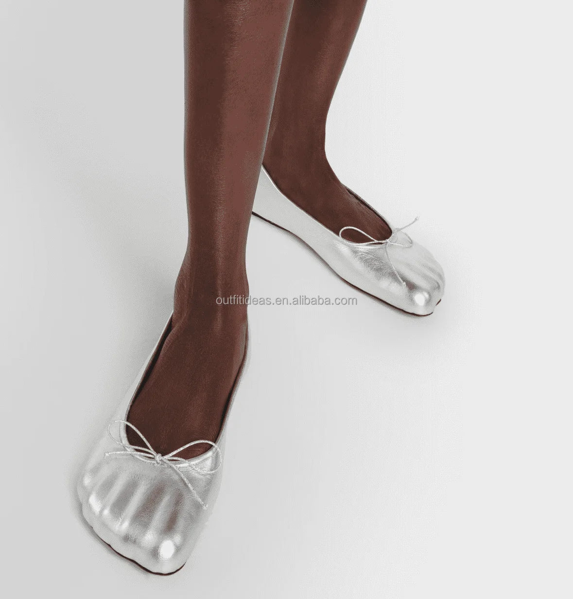 Five Finger Toe Original Ultra Modern Provocative Design Leather Fetish Ballerina Leather Flats Girls Bow Leather Ballet Flats
