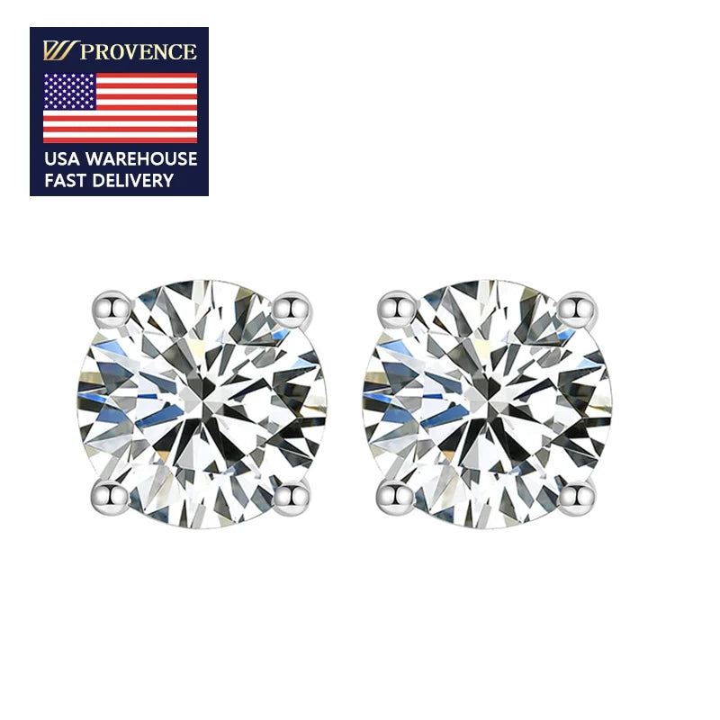 Wholesale Custom Fine Jewelry Manufacturer 0.8carat DEF VVS Diamond Stud Earrings 925silver Gold Plated Moissanite Earring Suit