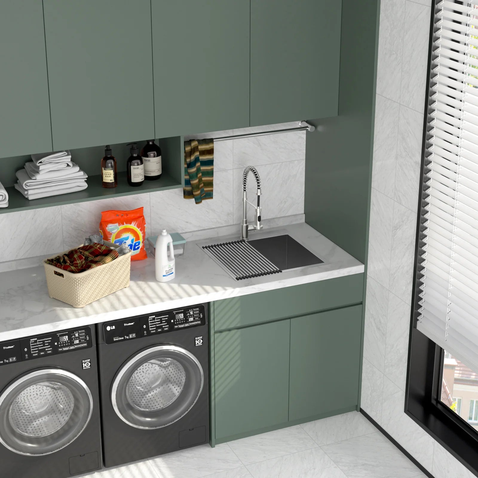 Sarlai 12" Deep Laundry Room Stainless Sink 12" Deep Top Counter Laundry Room Stainless Sink Single Bowl Laundry Utility Sink
