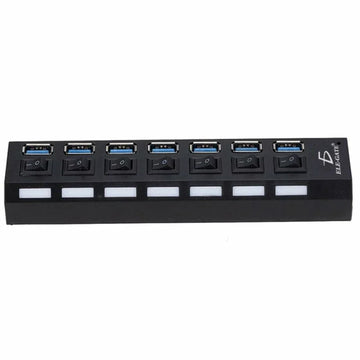 GDL 7-Port High-Speed 3.0 Type-C Docking Station Aluminium Alloy Hub with Controller Switches LED Lighting Model Hub.14.3.0