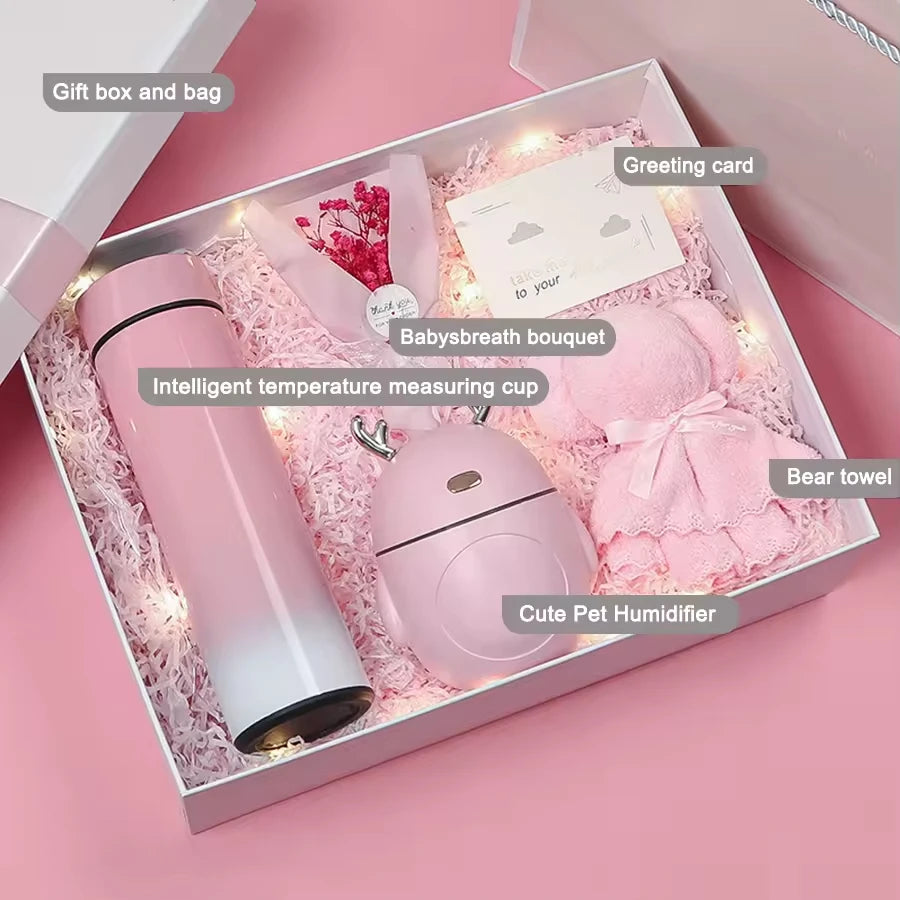 Hot Selling Custom Logo Gift Box Set Thermostatic Cup Vaccum Flask Ceramic Tea Coffee Mug for Mothers Day Valentine Wedding
