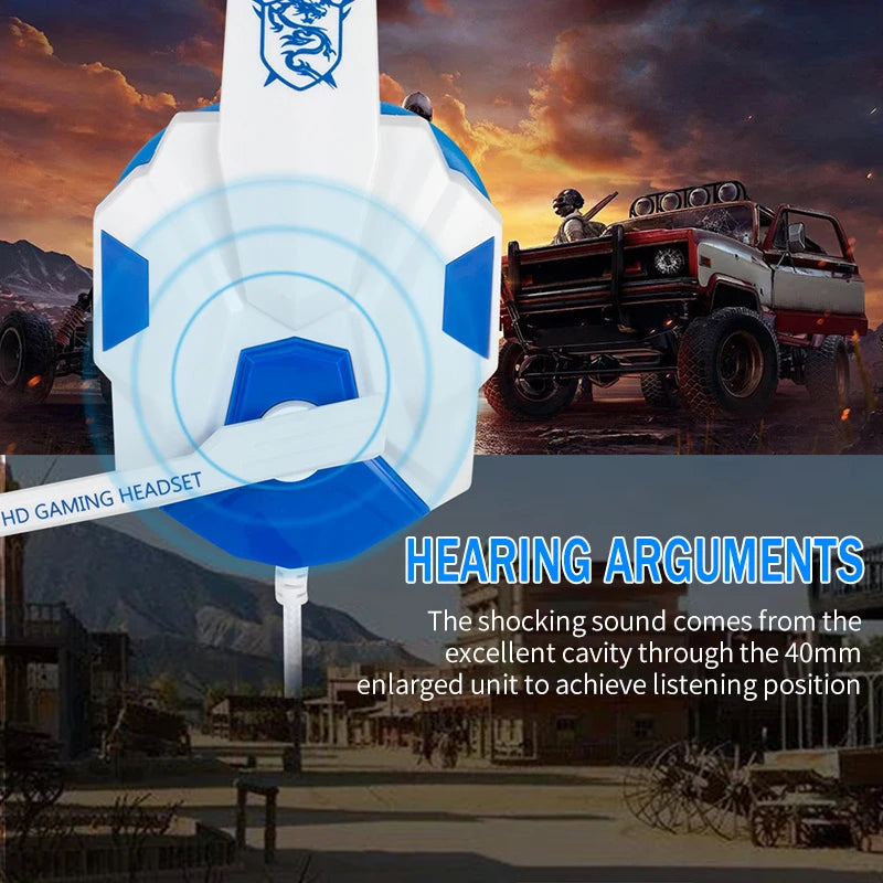 Gaming Headset with Mic and LED Light for PC Laptop Computer Cellphone PS4 Xbox 3.5mm Wired Stereo PC Gaming Headset Gifts
