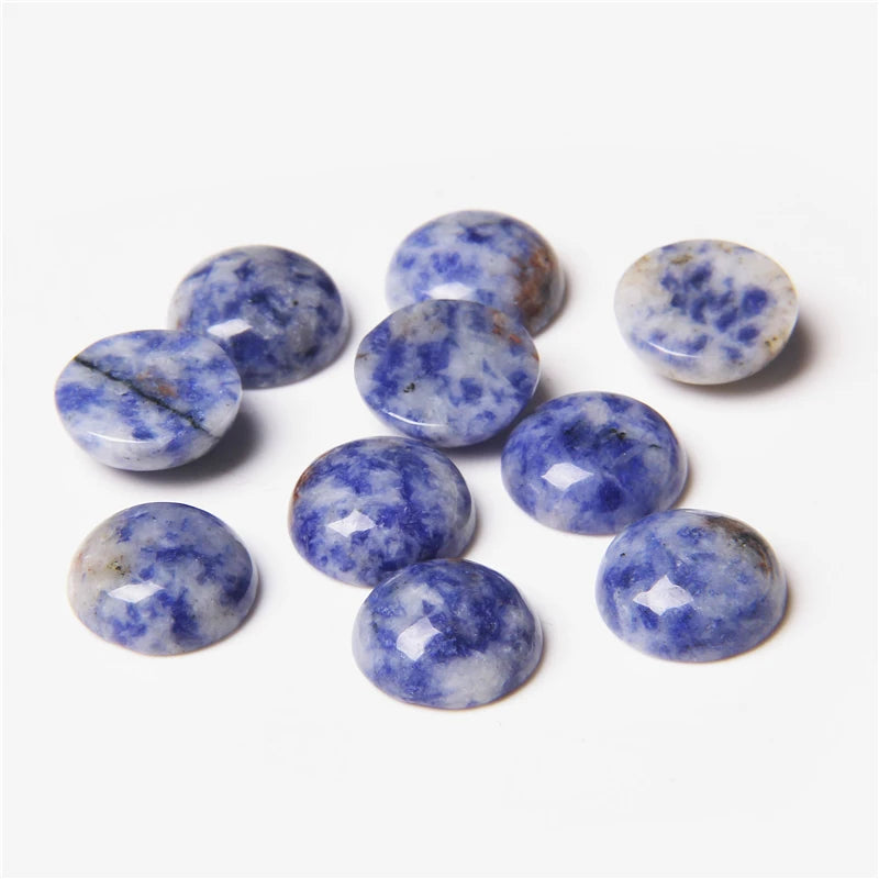 4/6/8/10/12/14mm Natural Stone Cabochon Round Semi-precious Cameo Fit DIY Ring Earring Bracelet Jewelry Making Finding 10pcs/lot