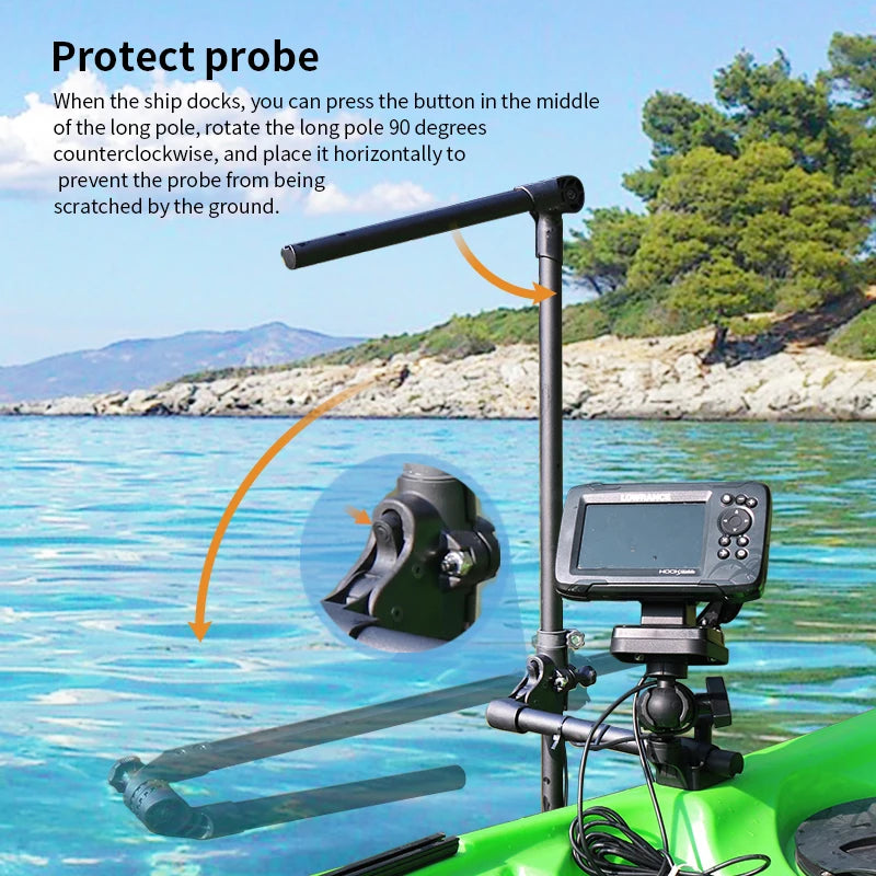 Transducer, Pole Mount Fish Finder Mount for Lowrance,Garmin,Humminbird