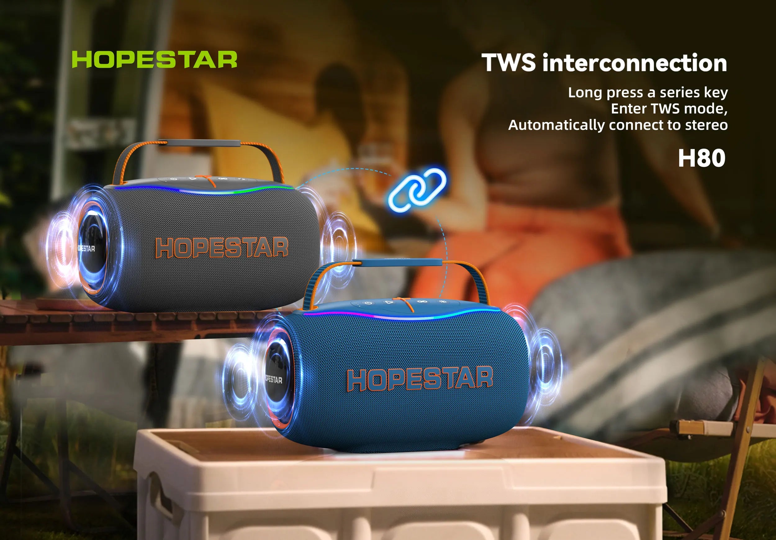 Hopestar H80 Portable Wireless MP3 Loudspeaker with Heavy Bass Waterproof Outdoor Soundbar for Computer Use New