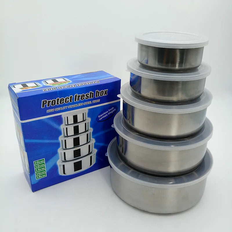 Hot Selling Home Storage&organization Stainless Steel Storage Bowl Set Food with Lid