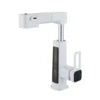 Basin Faucet Gray/White Brass Faucet  Pulling and Lifting Basin Faucet with Digital Display and Warm Atmosphere Light