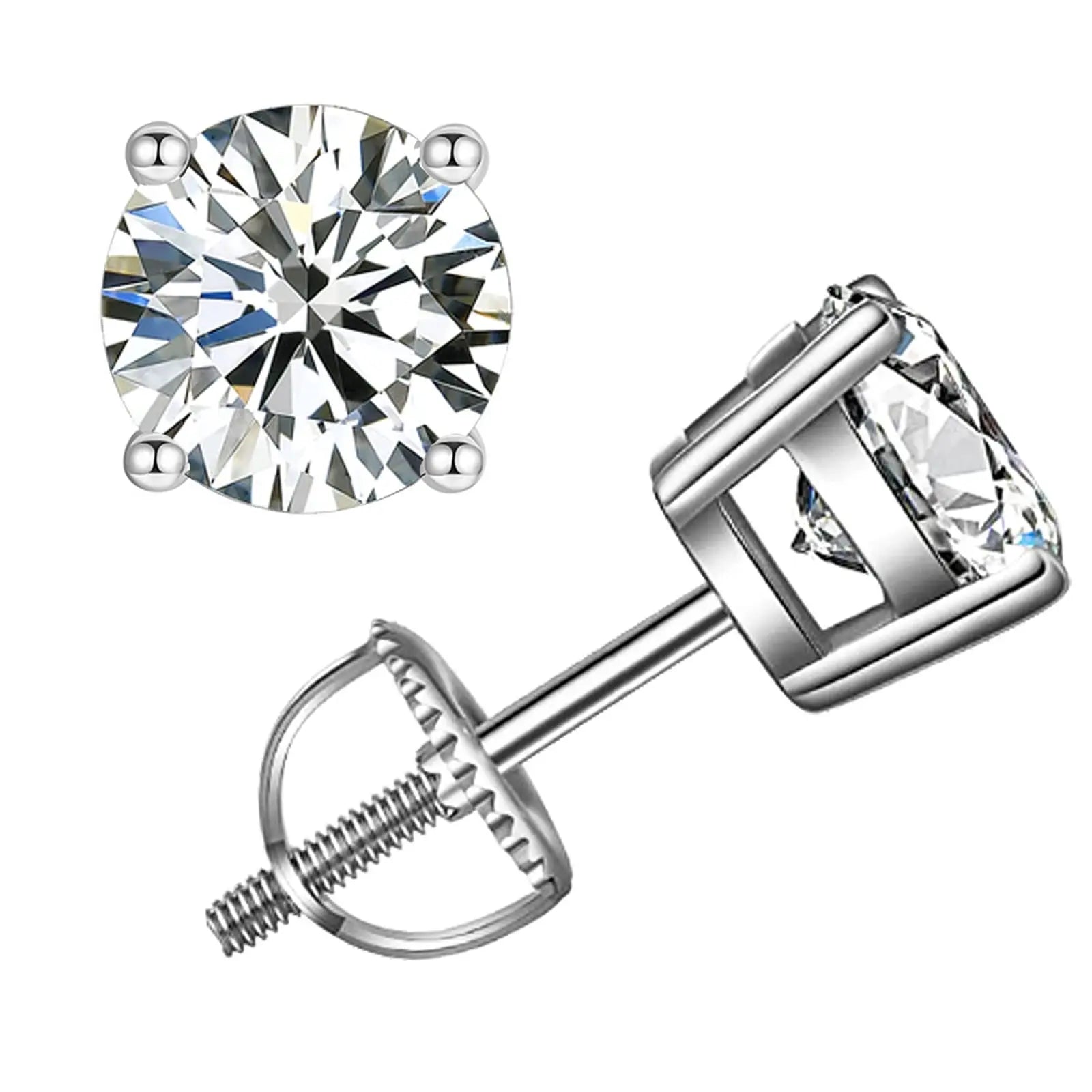 Wholesale Custom Fine Jewelry Manufacturer 0.8carat DEF VVS Diamond Stud Earrings 925silver Gold Plated Moissanite Earring Suit