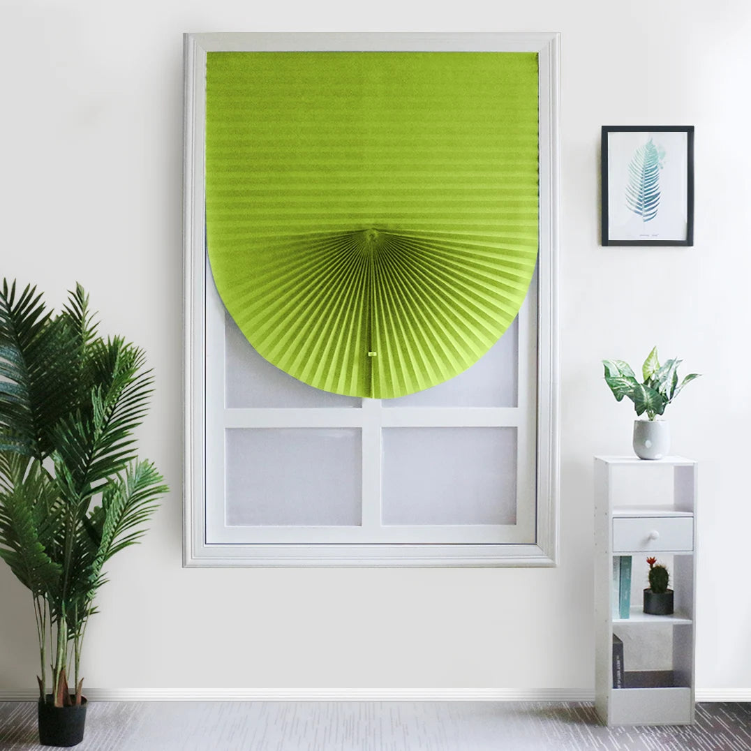 Easy to Install Light Filtering Pleated Paper Shades for Window Temporary and Portable Blinds with Clips Roman Zebra