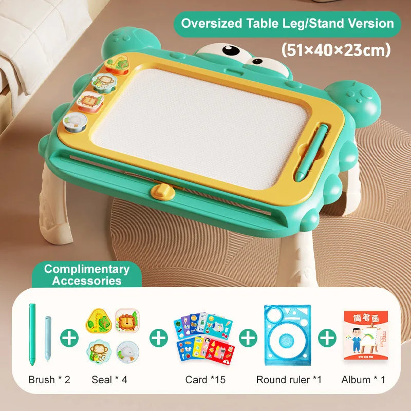 Kids Oversized Drawing Board Magnetism Writing Pad Geometry Seal for Toddlers 2-4 Years Old Graffiti Toy Baby Drawing Tray Table