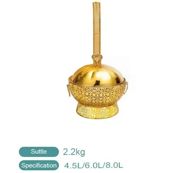 8.0L Stainless Steel Food Warmer for Hotels Weddings Banquets Chafing Dish Gold Buffet Alcohol Heating for Restaurants