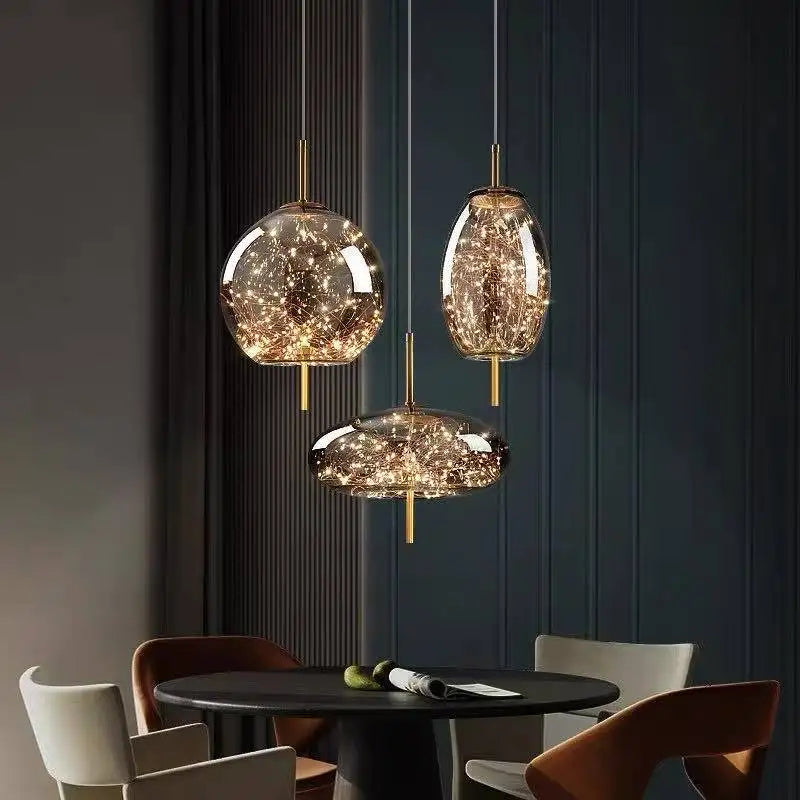 Modern Luxury Designer High-end Glass Bedroom Headboard, Personalized Art bar Dining Room Chandelier