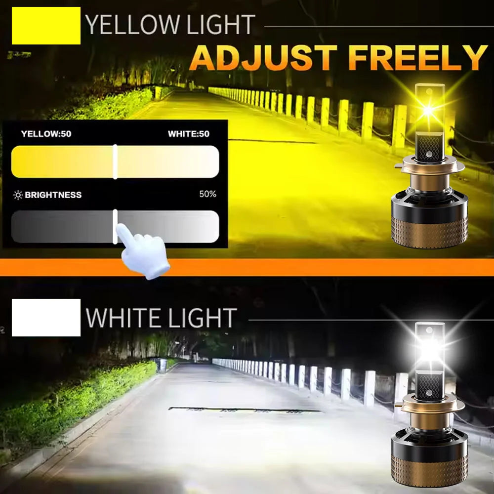For Infitary AI Smart 80W LED Headlight Bulb APP Control Bluetooth5.0 3000K 8000K H4 H7 H11 9005 9006 Car LED Light 80W APP New