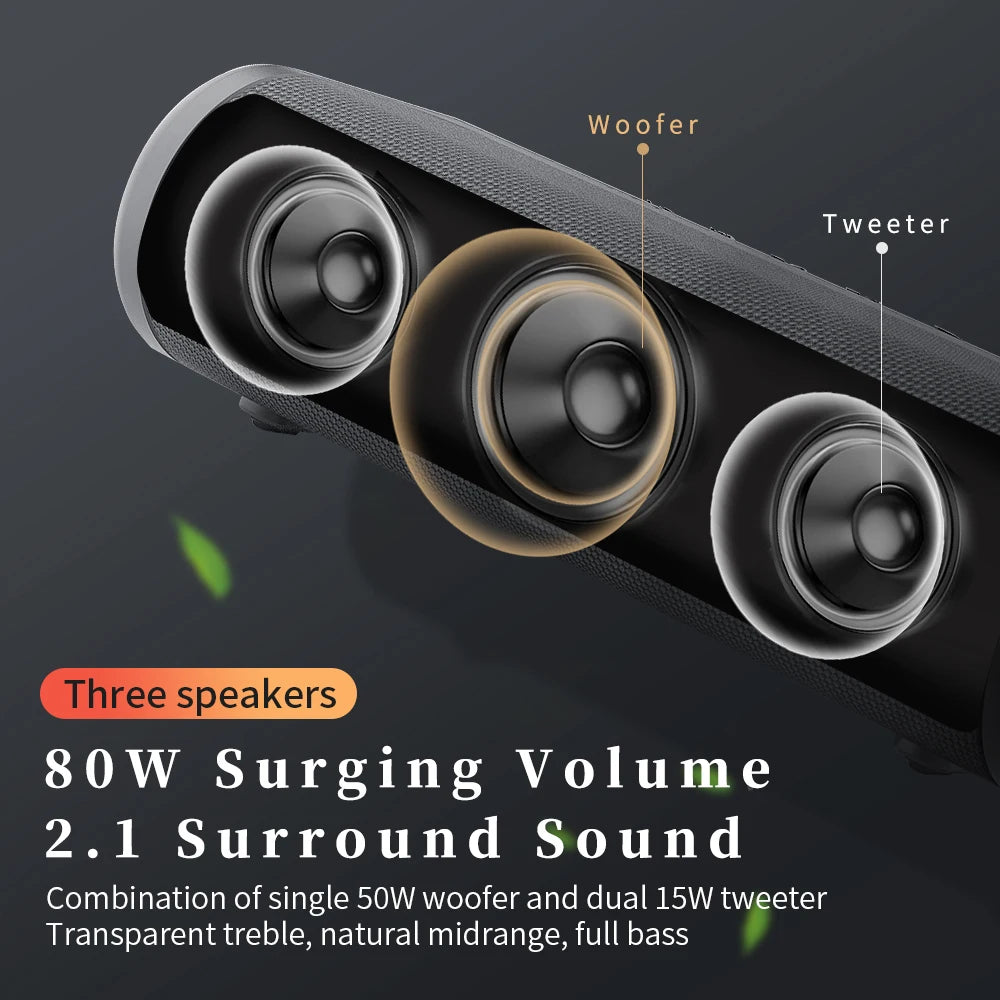 80W Wireless Speakers Audio Player Bass Sound System Gadgets Electronic Mini Box Stereo Sound Effect TV PC Table Volume Box