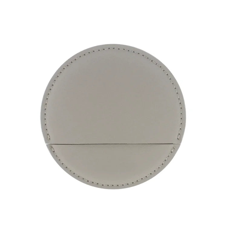 YY PU Leather Round Compact Mirror Compact Pocket Mirror Mirror with Leather Case