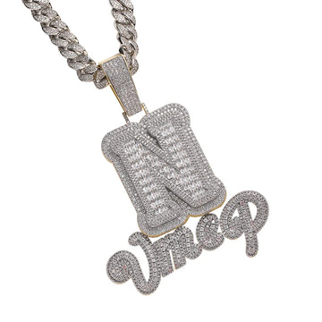 Customized  Moissanite Link Chain Necklace for Men Hip Hop Style with Gold Plating Brass Main Stone Brass Material