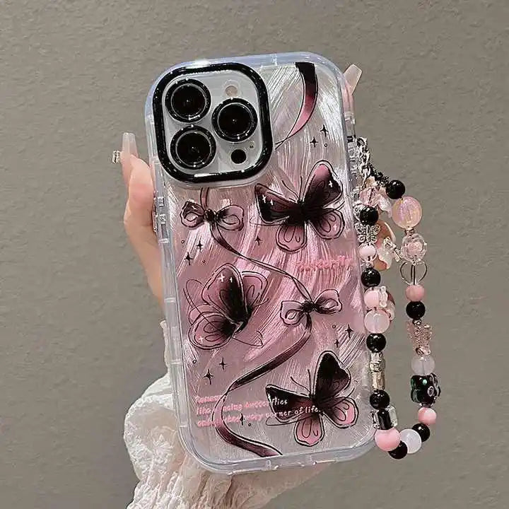 PH010 Butterfly Feather Yarn Phone Case for iPhone 15/14 16plus/13pro 12/11 XS New Edition High Beauty for Mobile Devices