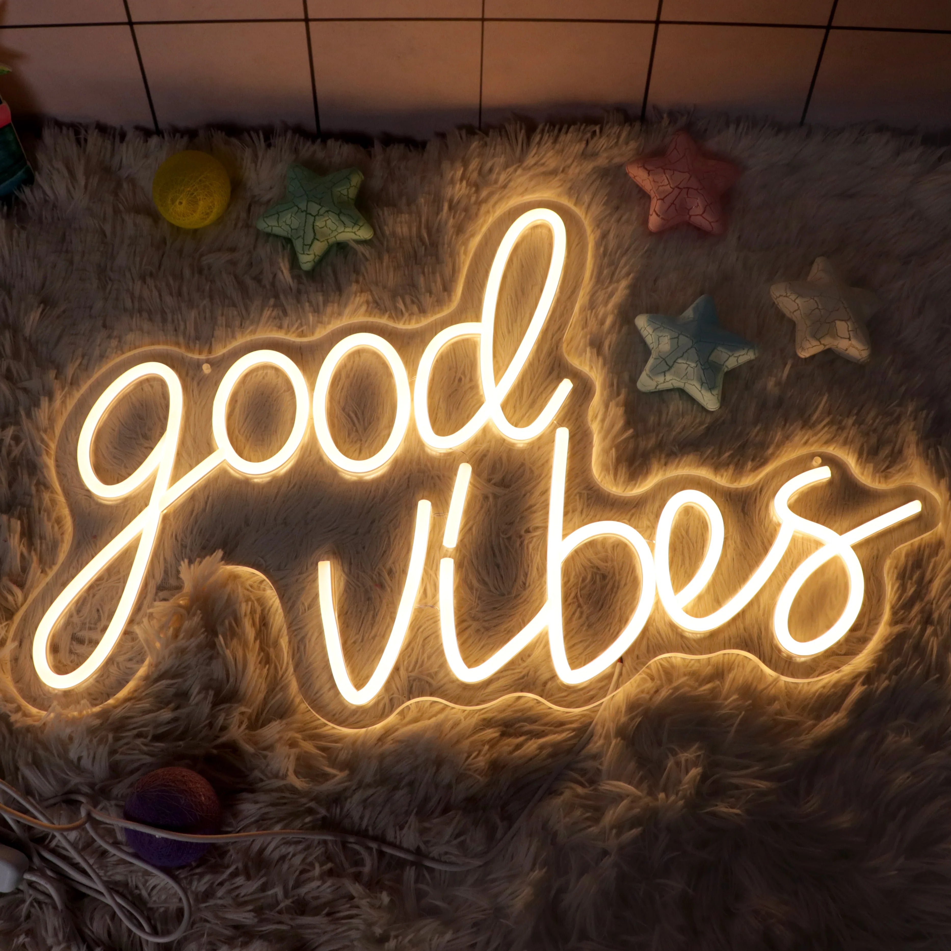 Free Shipping From US Warehouse Goods Vibes Neon Sign Neon Sign Custom Wall Décor bar Neon Wall Light USB LED