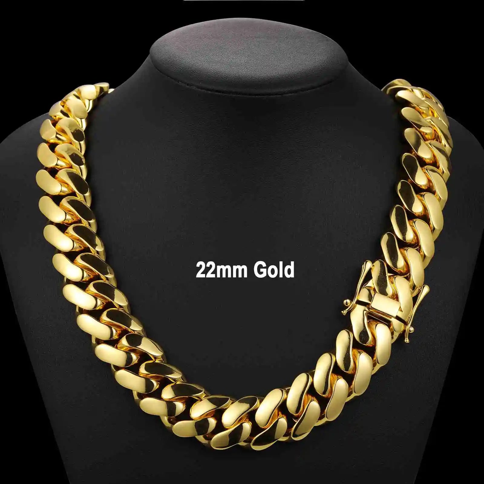 Cadenas Cubana Wholesale Hip Hop Jewelry Luxury 14K 18K 24K Gold Plated Choker Solid Miami Cuban Link Chain Necklace for Men