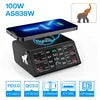 EONLINE 3D Nine Tailed fox 100W QCPD3.0 USB Charger Wireless Chargers Quick Charge 8 Port Fast Charger Charging Station for IPho