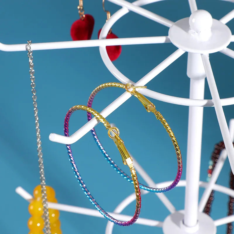 Jewelry Display Showcase 2 Tier Rotary Ornament Necklace Bracelet Rack Jewelry Holder Stand Display