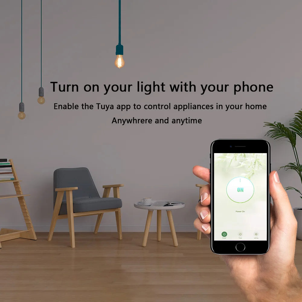 Tuya Smart 2 Gang WiFi Wireless Switch Module App & Voice Control for Hotel Smart Home Devices