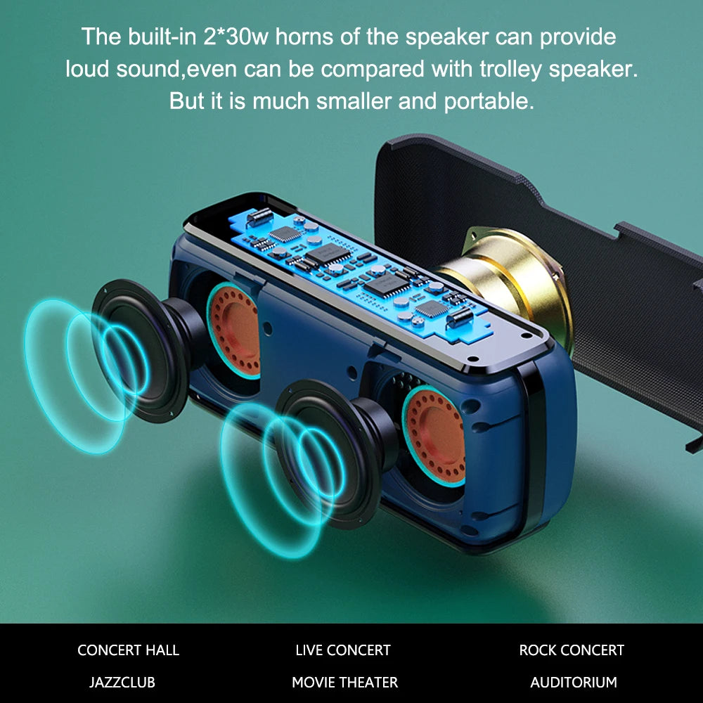 XDOBO X8 60W Powerful Portable Outdoor Wireless  Speaker TWS Home Theater System Music Sound Box Soundbar for TV