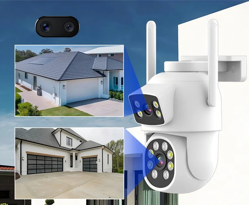 Dome Cctv Outdoor Security Camera High Definition Full Color Night Vision Motion Detection Humanoid Tracking Ip Wifi Ptz Camera