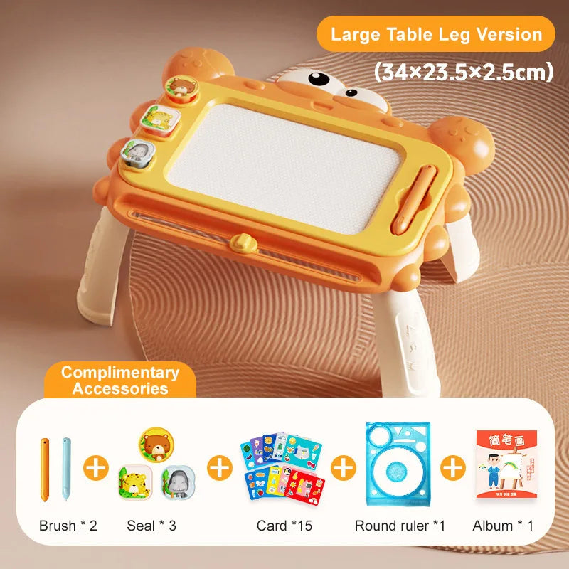 Kids Oversized Drawing Board Magnetism Writing Pad Geometry Seal for Toddlers 2-4 Years Old Graffiti Toy Baby Drawing Tray Table