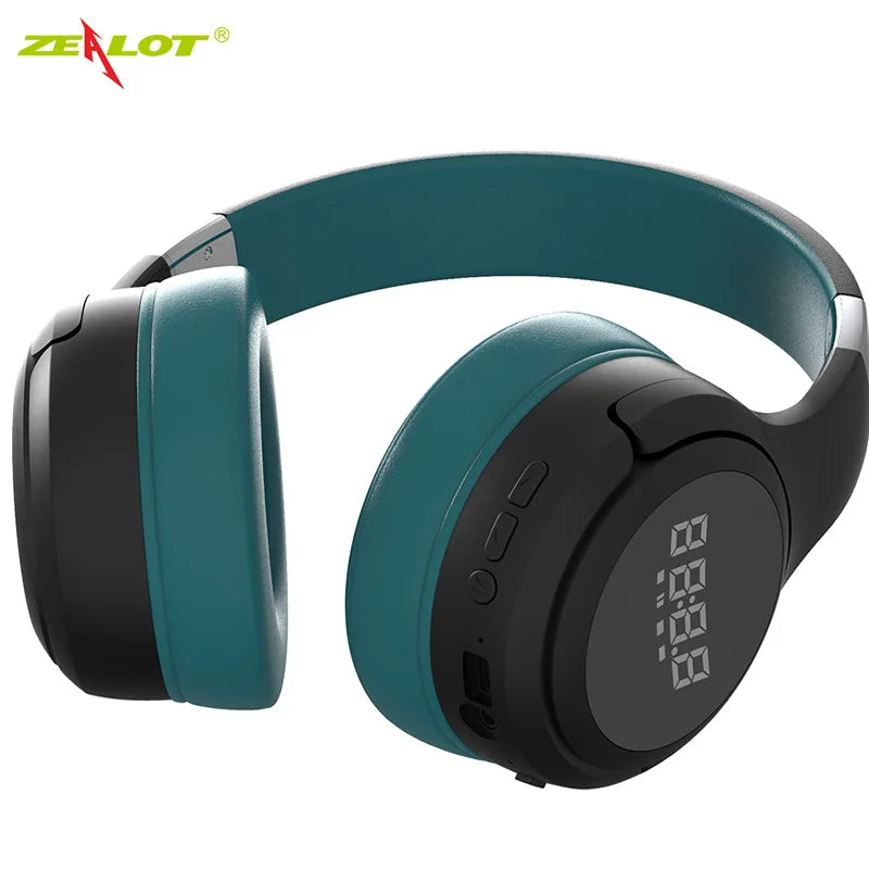 ZEALOT B28 Active Noise Cancelling Headphones with Microphone Deep Bass Wireless Headphones Over Ear for Travel/Work