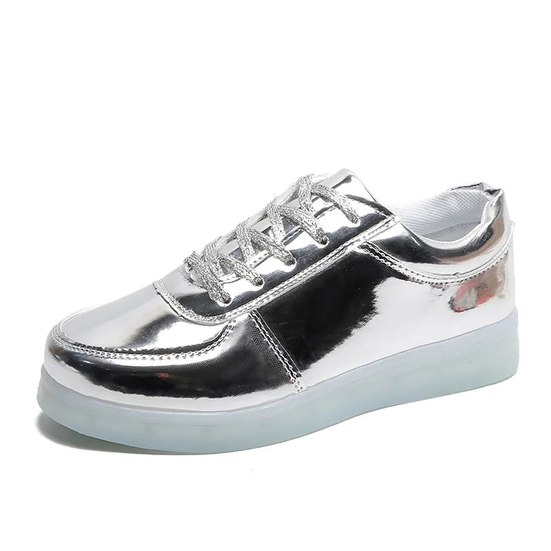 USB Charger Glowing LED Sneakers Breathable Lighted Height Increasing Boys Girls Brand Shoes for Women Luxury