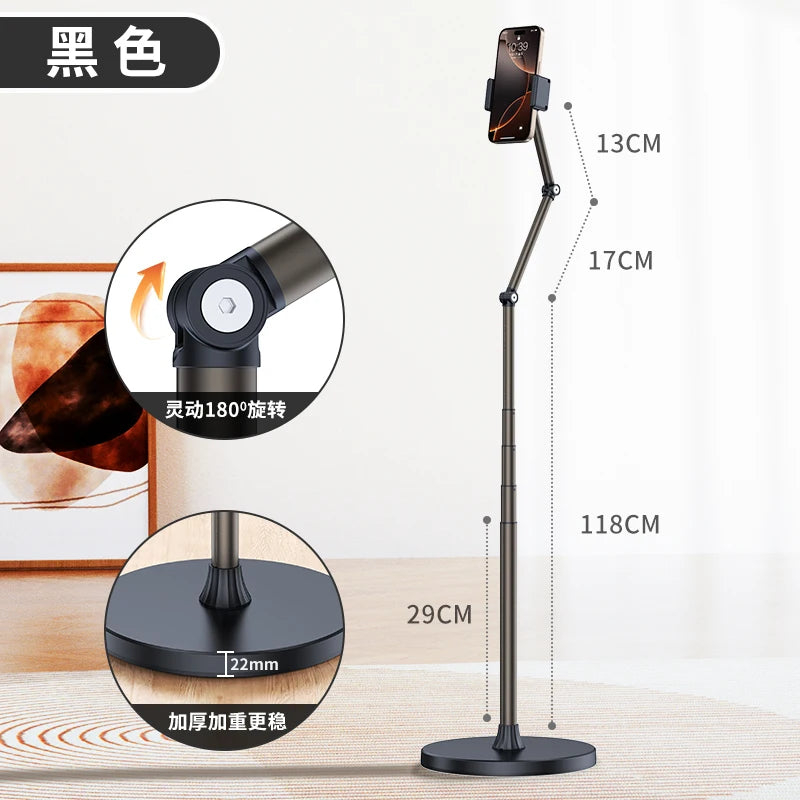Tablet Floor Stand Floor Stand with Flexible Adjustable Height Stable Base Universal Holder Mount Compatible Kindle Devices