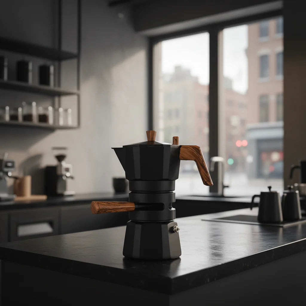 Premium Aluminum Thermostatic Dual Valve and Triple Valve Moka Pot Set for Coffee Extraction and Espresso Brewing