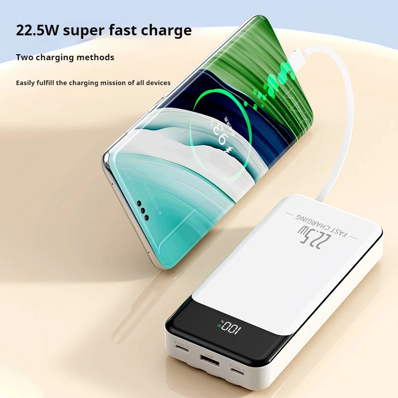 New Product Hot Selling Power Bank Fast Charging 20000Mah Built-In Three Cables Convenient Charging Slim Portable Power Banks