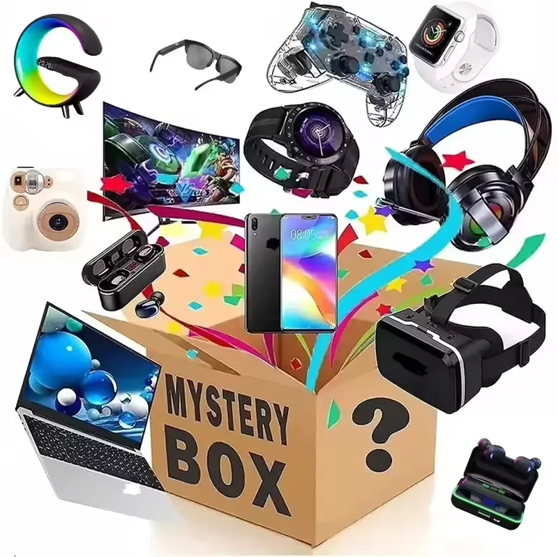 Caja Misteriosa Wireless Smart Watches Lucky Draw Surprise Blind Mystery Box with IPS Display and Rubber Band for Christmas