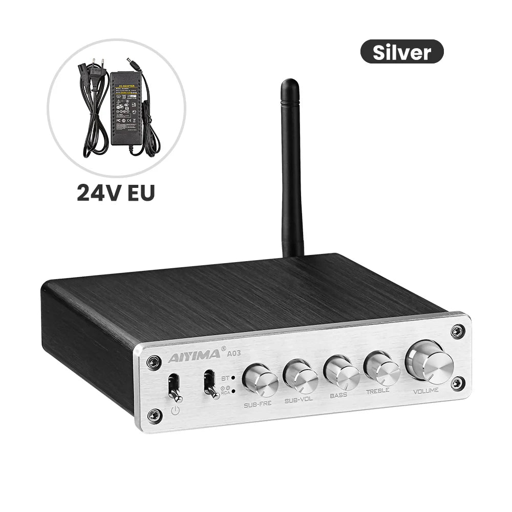 AIYIMA A03 TPA3116 Subwoofer Bluetooth Amplifier HiFi TPA3116D2 2.1 Digital Audio Power Amplifiers 50Wx2+100W Sound Amplificador