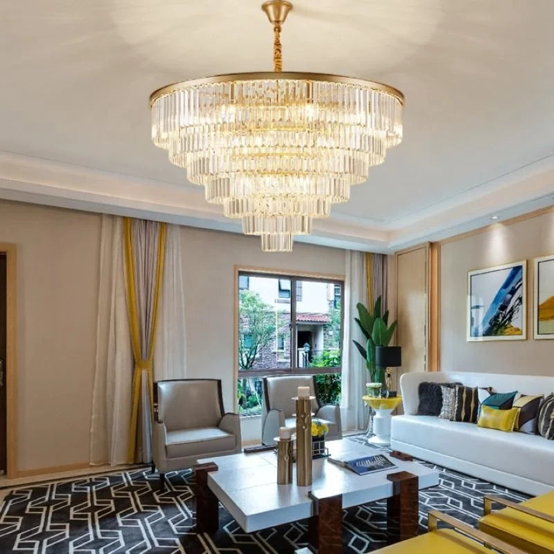 Modern E14 Crystal Ceiling Light Suspended Chandelier for Hotels Bedrooms Dining Rooms