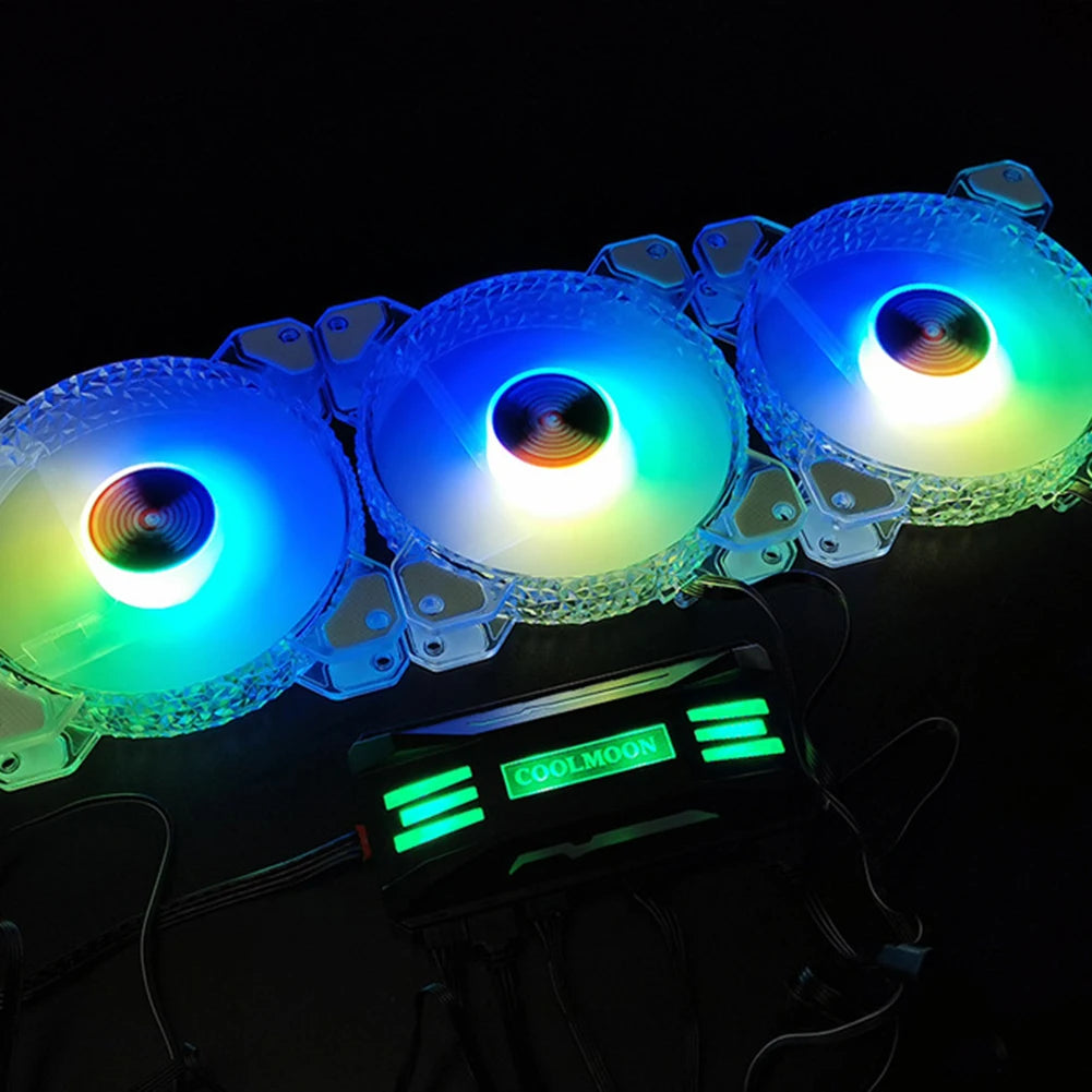 COOLMOON RGB Controller 4Pin PWM 5V 3Pin ARGB Cooling Fan Smart Remote Control for Computer PC Case Chassis Radiator