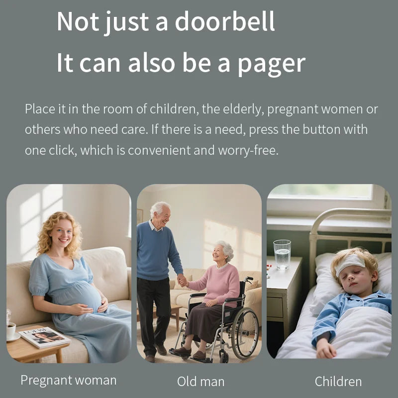 300M Long Range Wireless Doorbell 16 Melodies Loud Alarm IP44 Waterproof for Home School Outdoor Hotel Remote Control Included