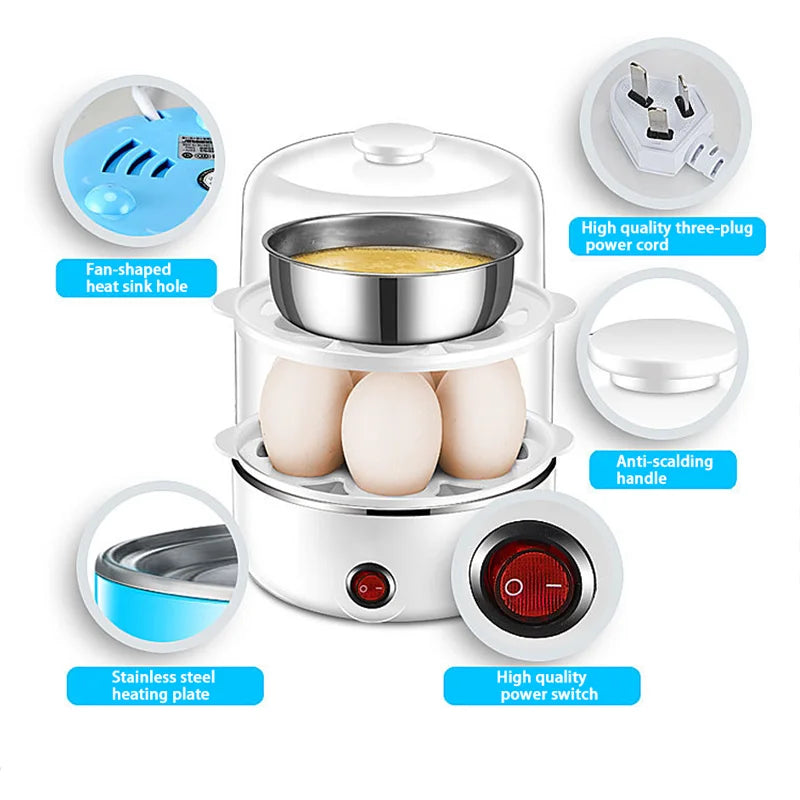 Dual-Layer Microwave Egg Cooker Easy Kitchen Boiler for Boiling Eggs Versatile Tool for Quick and Convenient Cooking