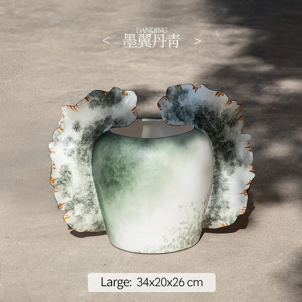 Merlin Living Hand Painting Flower Vase for Home Decor Butterfly Vase Ceramic Decoration Chaozhou Ceramic Factory Wholesale
